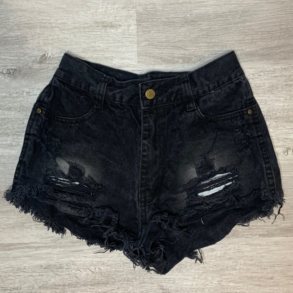 Black Jean Shorts